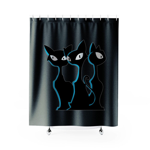 Stray Cat Three Logo Shower Curtain