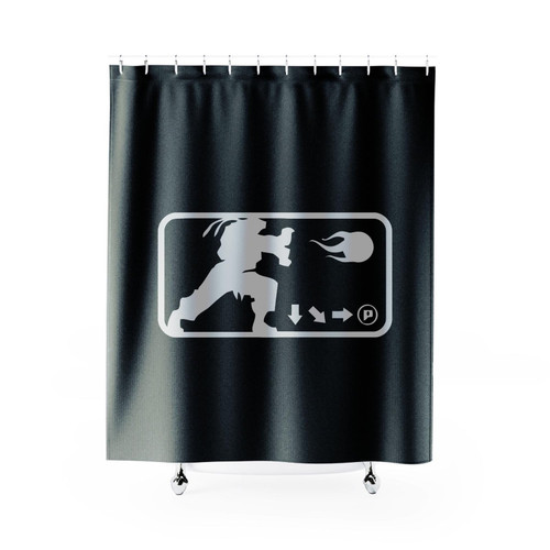 Street Fighter Fireball Video Game Shower Curtain