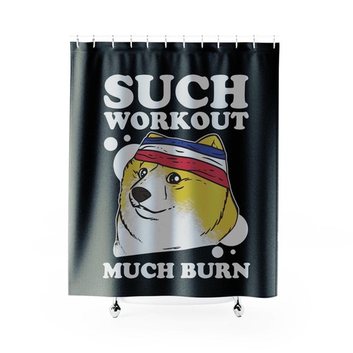 Such Workout Much Burn Doge Meme Shower Curtain