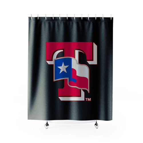 Texas Rangers Mlb Logo Shower Curtain