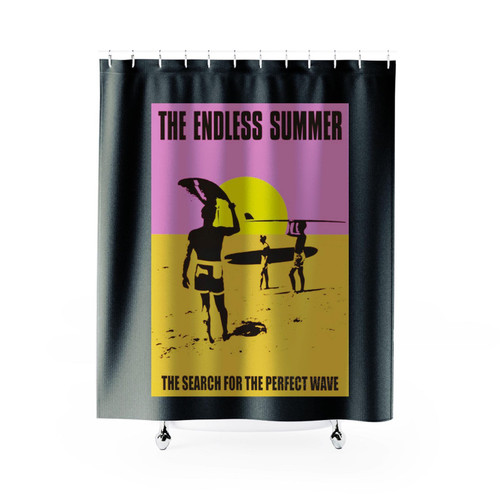The Endless Summer Surfer Wave Ocean Beach Retro Vintage Shower Curtain