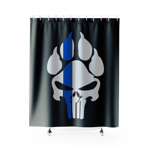Thin Blue Line Punisher Paws Police Shower Curtain