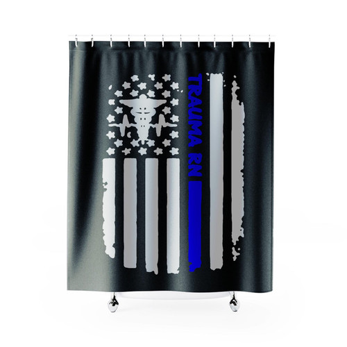 Trauma Rn Distressed American Flag Icu Emergency Nurse Shower Curtain