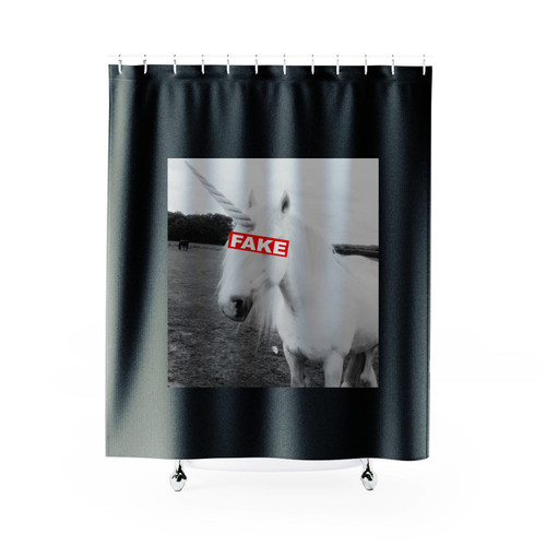 Unicorn Fake Real Einhorn Funny Cute Shower Curtain