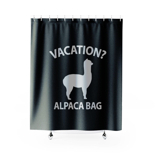 Vacation Alpaca Bag Funny Pun Shower Curtain