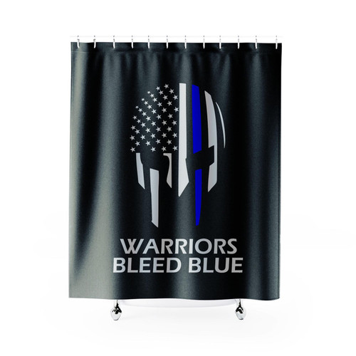 Warriors Bleed Blue Shower Curtain
