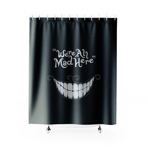 We're All Mad Here Alice In Wonderland Cheshire Cat Disney Funny Shower Curtain