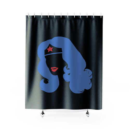 Wonder Woman Blue Hair Shower Curtain