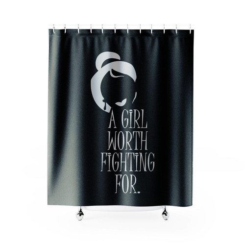 A Girl Worth Fighting For Quote Mulan Disney Shower Curtain