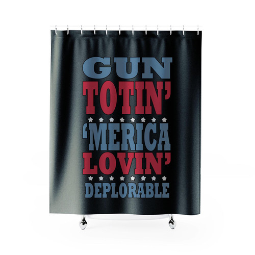 America Gun Loving Deplorable Donald Trump Funny Merica Shower Curtain