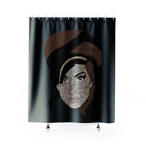 Amy Winehouse Lyrical Calligram Memorial Shower Curtain
