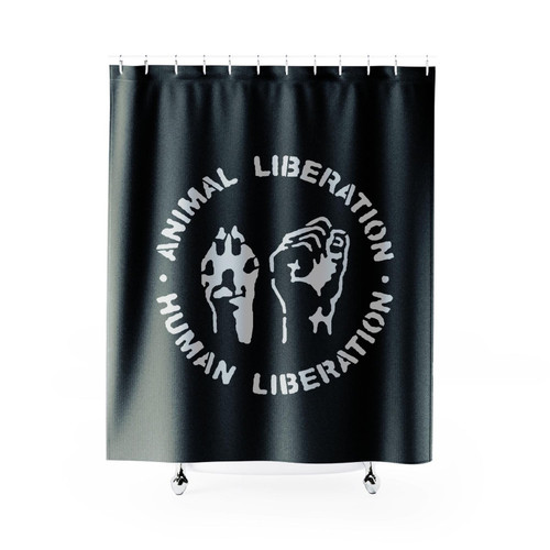 Animal Rights Human Liberation Vegetarian Vegan Shower Curtain