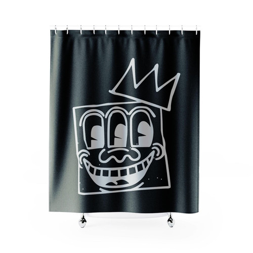 Art Keith Haring 3 Eyes Basquiat Crown Mashup Shower Curtain