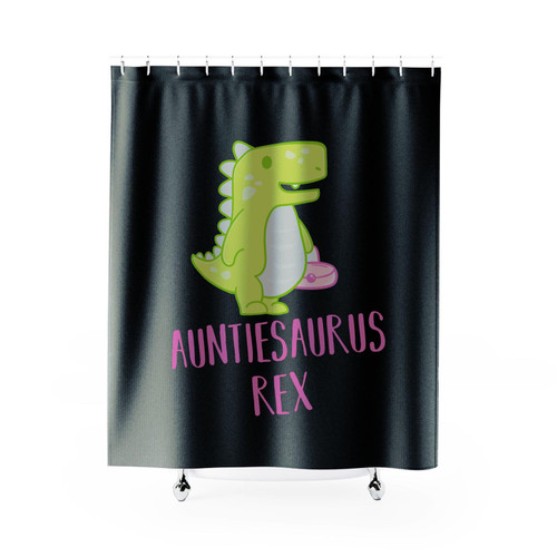 Auntiesaurus Rex Funny Dinosaur Shower Curtain