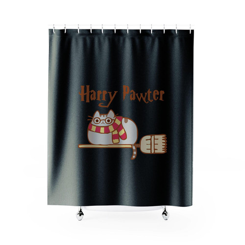 Awesome Harry Pawter Pusheen Shower Curtain
