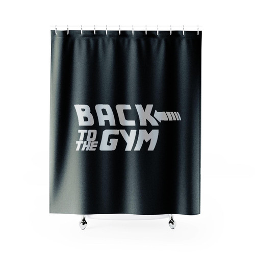 Back To The Gym Gym Wear Bodybuilder Weights Stringer Shower Curtain