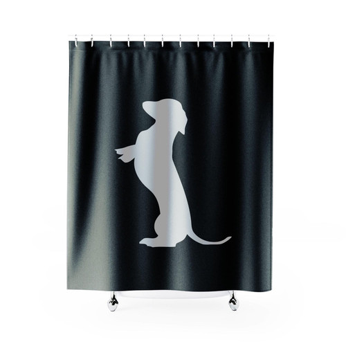 Begging Dachshund Silhouette Shower Curtain