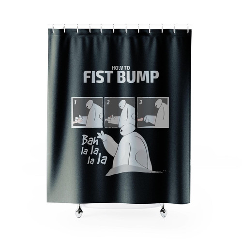 Big Hero 6 Baymax Fist Bump Balalala Walt Disney Marvel Pixar Cartoon Shower Curtain