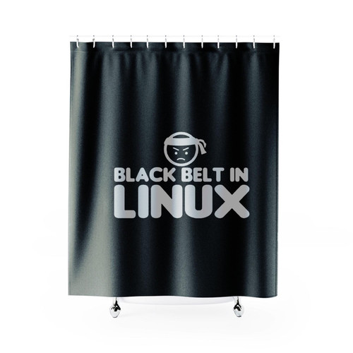 Black Belt In Linux Shower Curtain