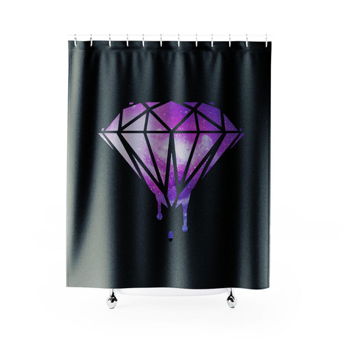 Bleeding Melting Dripping Galaxy Diamond Shower Curtain