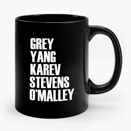Greys Anatomy Grey Yang Karev Stevens O Malley Thursdays We Watch A Beautiful Day To Save Lives Ceramic Mug