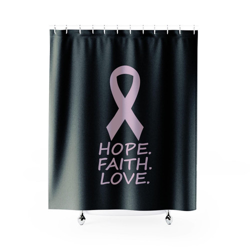 Breast Cancer Awareness Hope Faith Love Shower Curtain