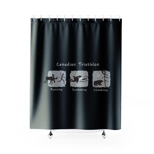 Canadian Triathlon Running Swimming Climbing Shower Curtain