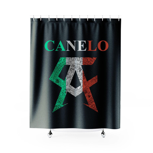 Canelo Alvares Mexico Flag Logo Shower Curtain