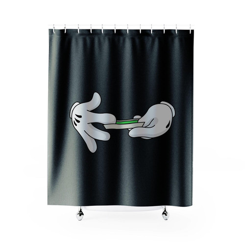 Cartoon Hands Rolling Blunt Dope Swag Weed Marijuana Kush Cannabis Shower Curtain