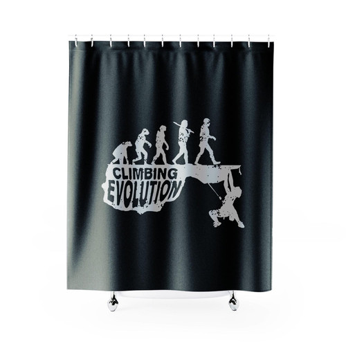 Climbing Evolution Rock Climb Mountain Science Funny Shower Curtain