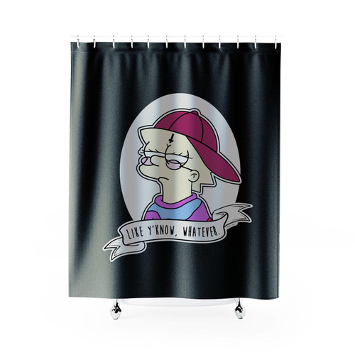 Cool Lisa Like Y'Know Whatever Pop Art Simpsons Goth Shower Curtain