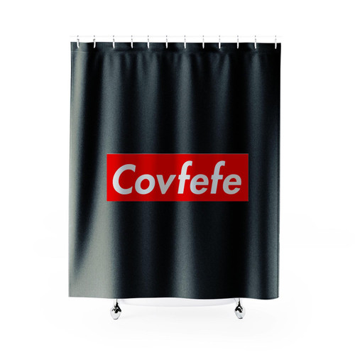 Covfefe Donald Trump Red Box Logo Shower Curtain