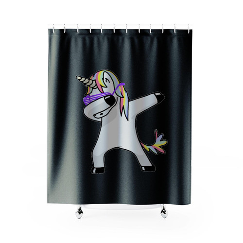 Dabbing Unicorn Shower Curtain