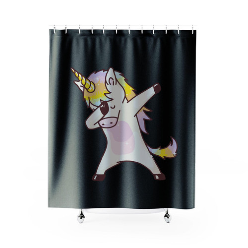 Dabbing Unicorn Fantasy Dab Animal Game Shower Curtain