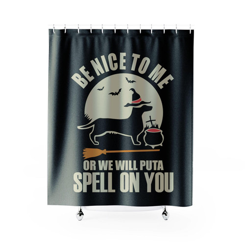Dachshund Spell On You Halloween 2017 Shower Curtain