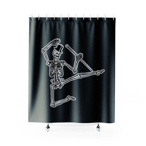 Dancing Tophat Skeleton Shower Curtain