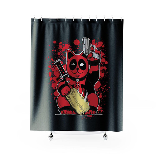Deadpool Cat-Pool Merc With Meow Shower Curtain