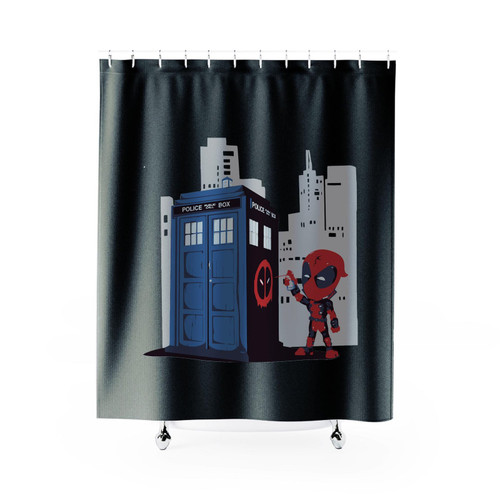 Deadpool Dr Who Shower Curtain