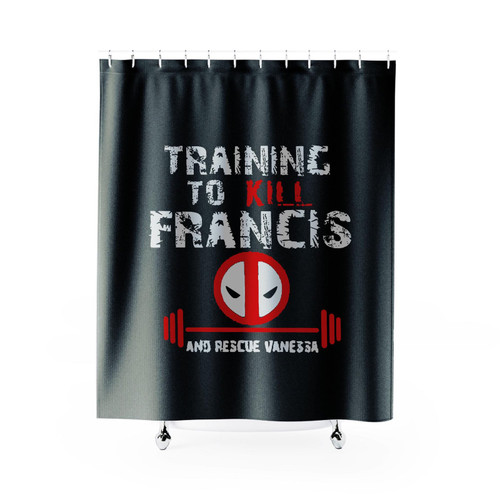 Deadpool Training To Beat Francis Rescue Vanessa Shower Curtain