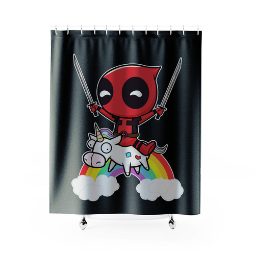 Deadpool Unicorn Funny Parody Movie Retro Summer Fashion Shower Curtain
