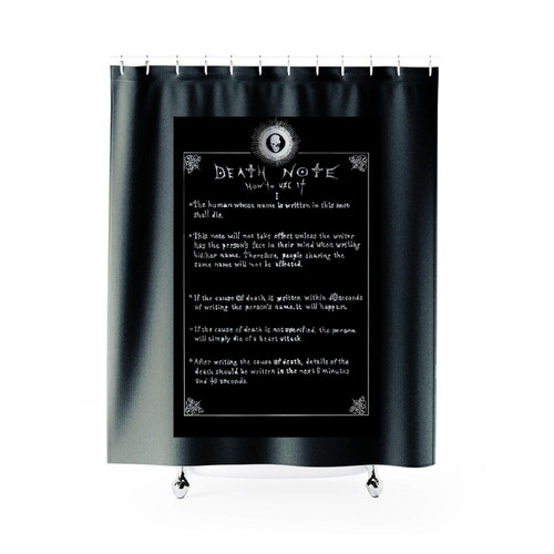 Death Note How To Use Anime Manga Shower Curtain
