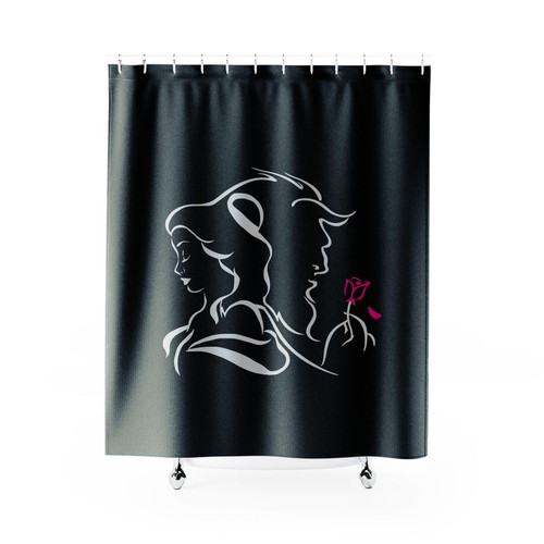 Disney Beauty And The Beast Silhouette Shower Curtain