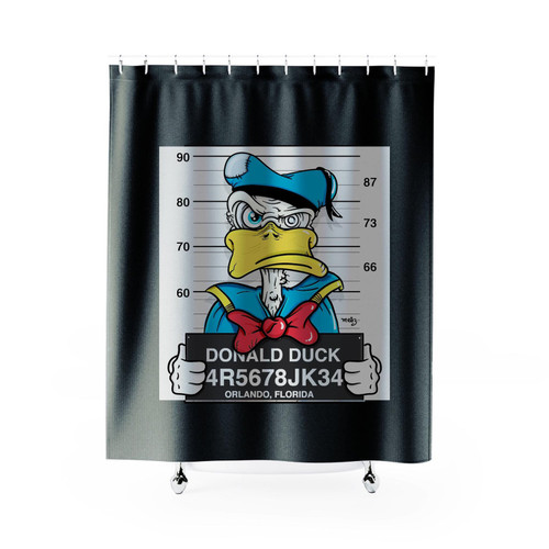 Disney Donald Duck Mugshot Cartoon Character Funny Shower Curtain