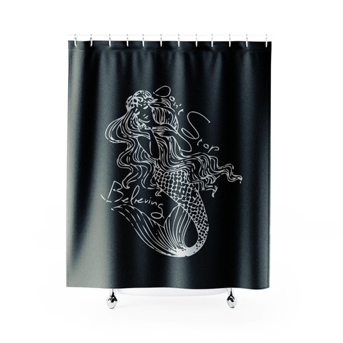 Don't Stop Believing Mermaid Shower Curtain