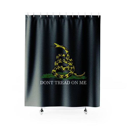 Don't Tread On Me Black Logo American Pride Gadsden Flag Shower Curtain