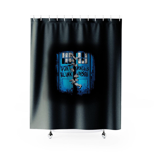 Dr Who Weeping Angel Don't Blink Angel Inside Shower Curtain