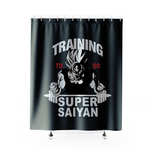 Dragon Ball Z Gym Training Saiyan Insaiyan Dbz Goku Shower Curtain