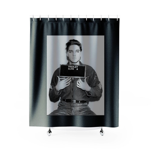 Elvis Presley Mugshot 1956 Shower Curtain