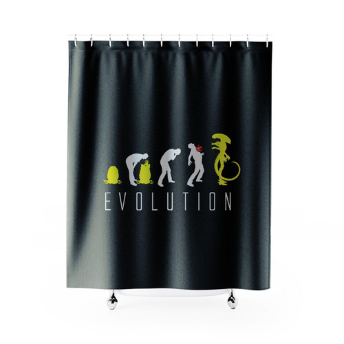 Evolution Of Alien Funny Sci-Fi Shower Curtain
