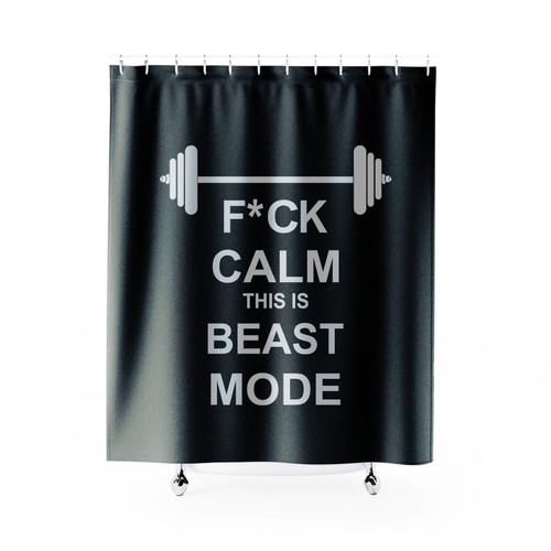 Fck Calm This Is Beast Mode Funny Hilarious Comedy Shower Curtain
